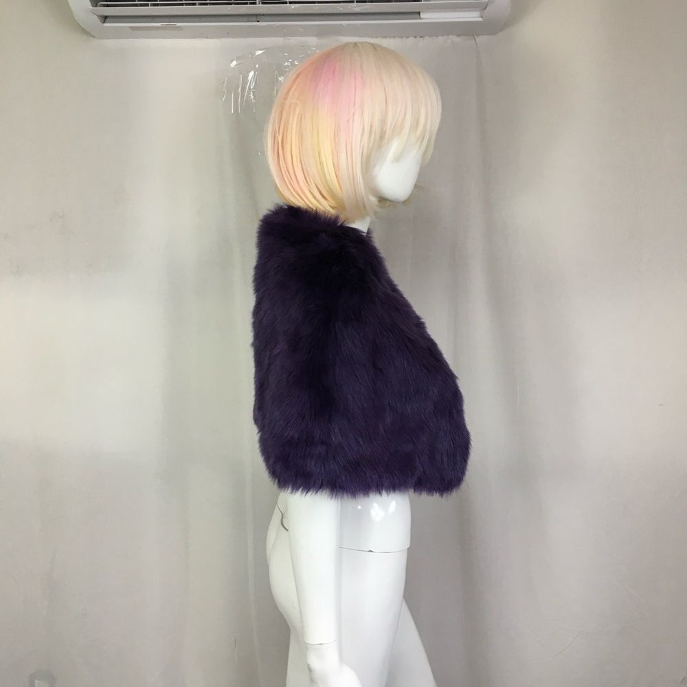Cache Women's Purple Faux Fur Elegant Wrap Shrug Size S/M - Picture 5 of 10
